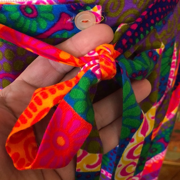 ❌Sold❌VINTAGE 60s Leslie Fay 5th Ave NYC GROOVY Wrap Tie Maxi Skirt Vivid Swirl - Picture 10 of 16